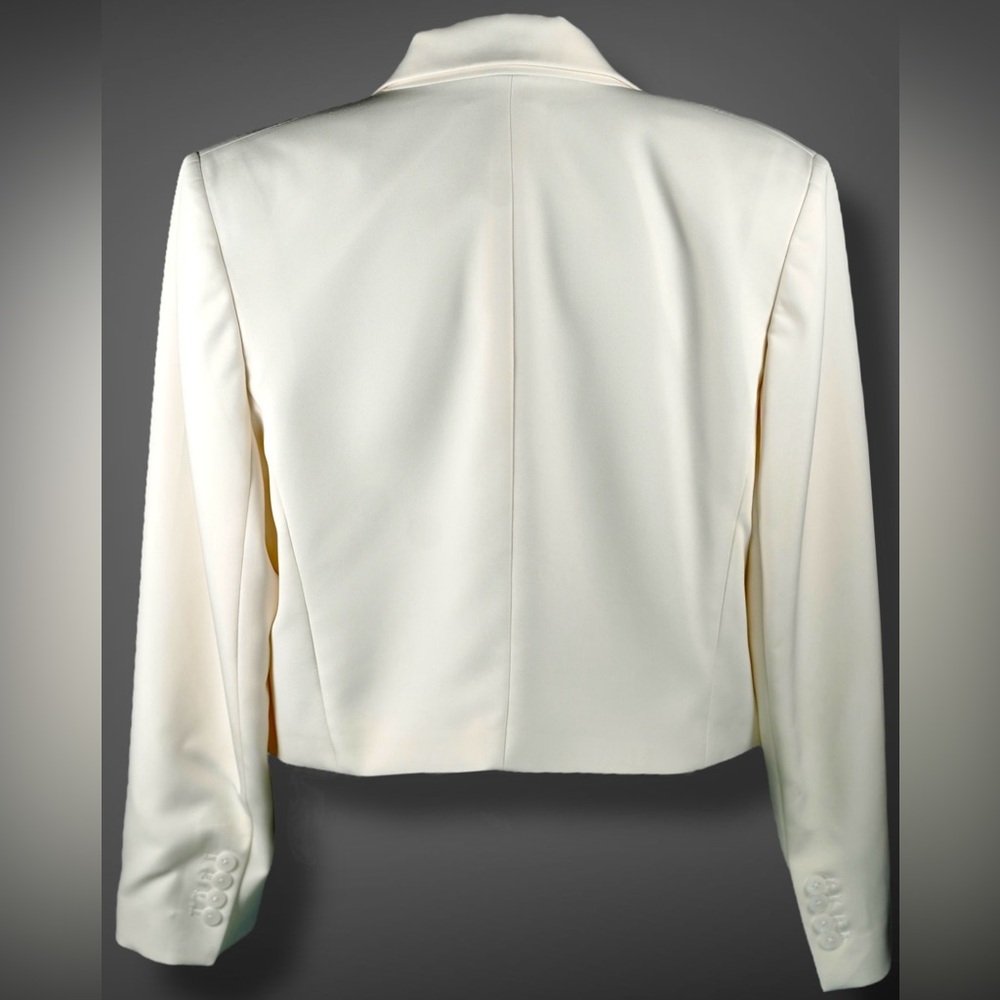 Express Women’s Ivory Cropped Blazer Tailored One Button Jacket Size XL - Picture 6 of 17